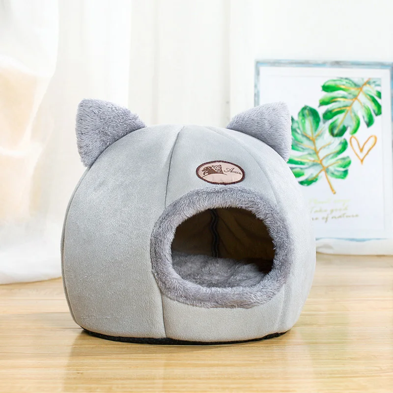 Cave/nid chaud pour chats et petits chiens – lit intérieur cosy, matelas moelleux et facile à nettoyer – Image 8