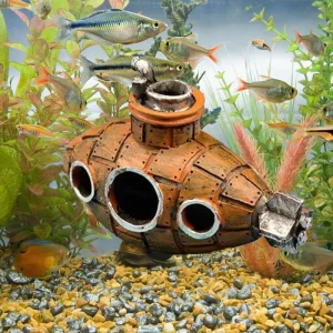 Sublimez votre aquarium avec une épave vintage en résine, refuge et décor fascinant pour vos poissons