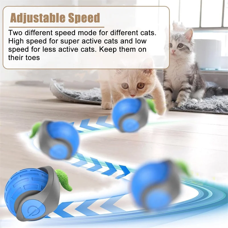 Balle automatique pour chats, stimule chasse et activité, rechargeable USB, amuse et divertit votre compagnon – Image 5